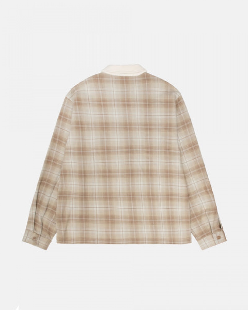 Stussy Frank Plaid Zip Shirt Overhemd Dames Bruin Belgium | HRO-9465