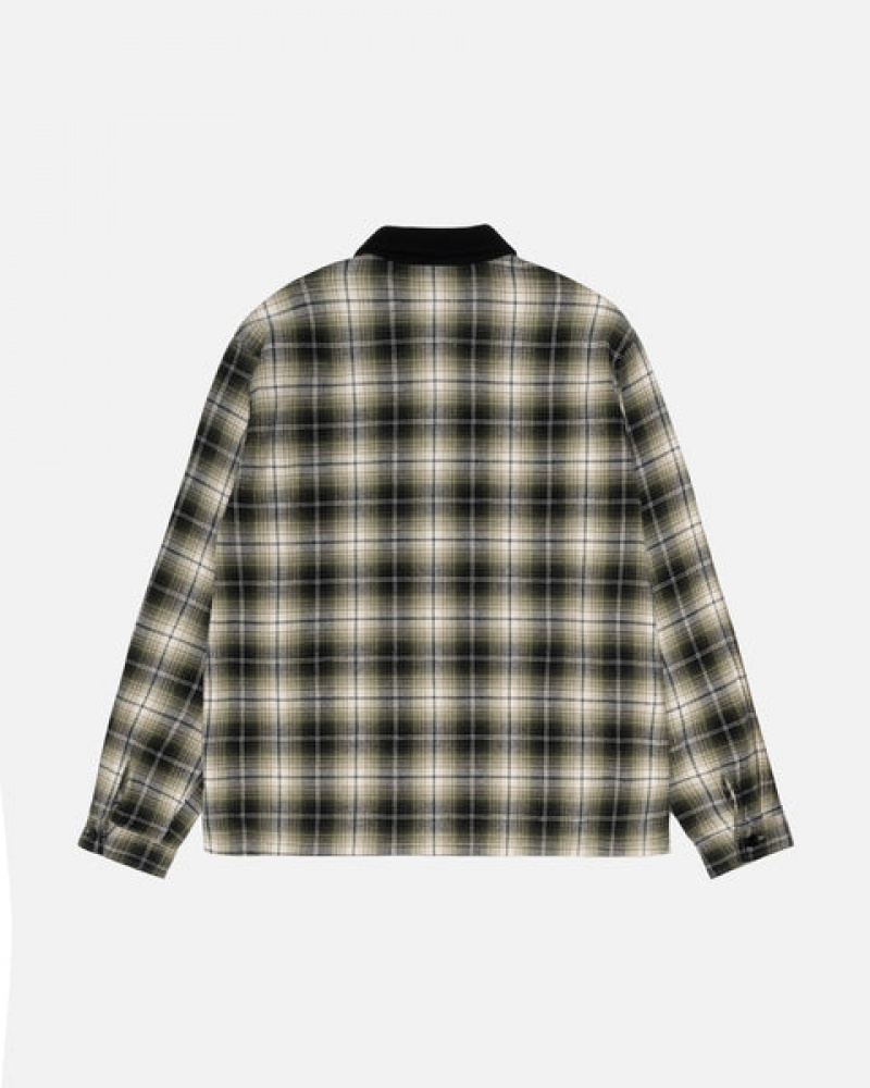 Stussy Frank Plaid Zip Shirt Overhemd Dames Donkergrijs Belgium | FXV-5028