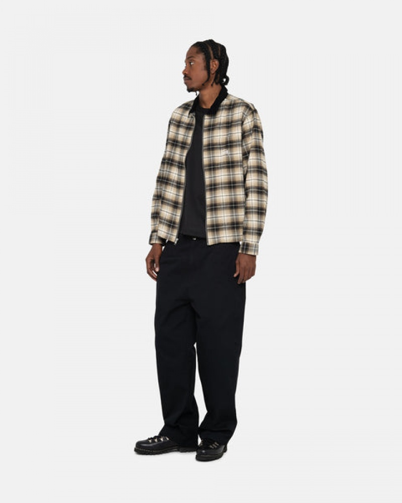 Stussy Frank Plaid Zip Shirt Overhemd Dames Donkergrijs Belgium | FXV-5028