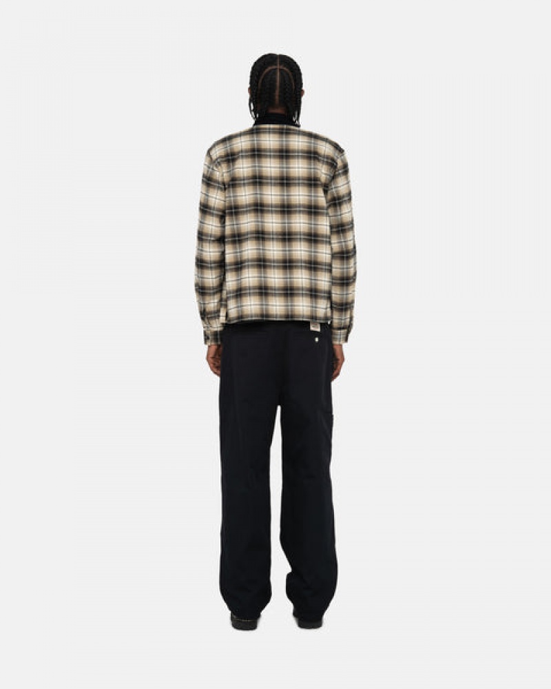 Stussy Frank Plaid Zip Shirt Overhemd Dames Donkergrijs Belgium | FXV-5028