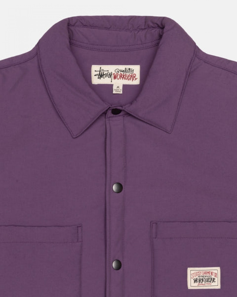 Stussy Gewatteerd Tech Over Shirt Overhemdjassen Heren Paars Belgium | QOW-0789