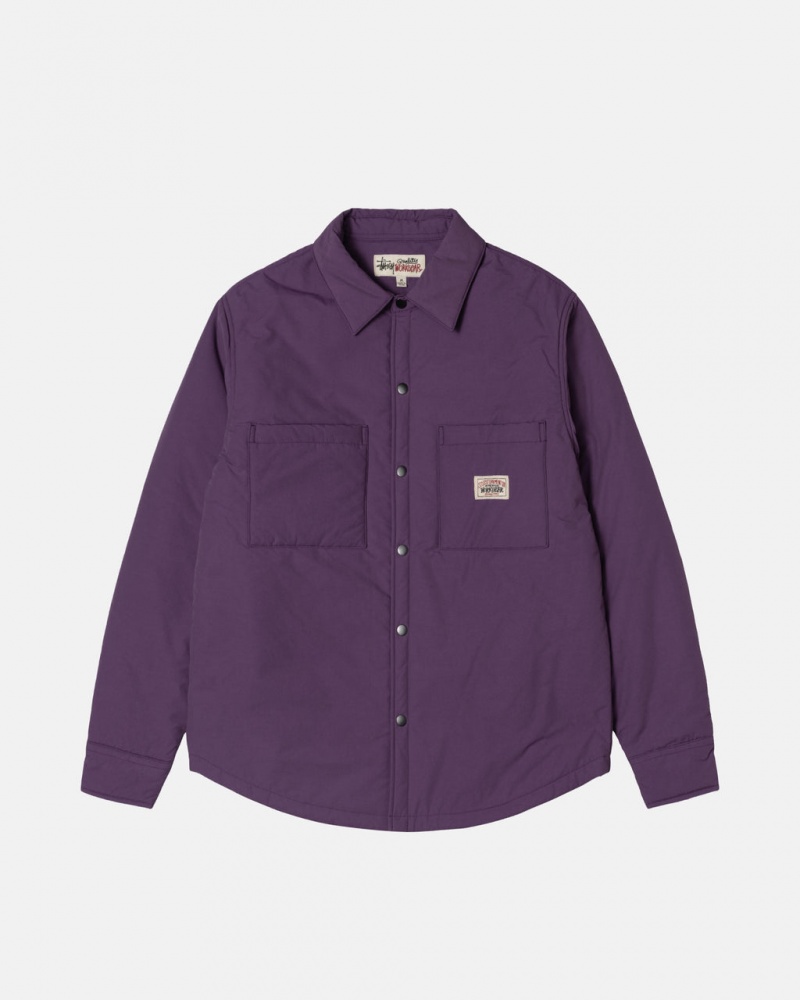 Stussy Gewatteerd Tech Over Shirt Overhemdjassen Heren Paars Belgium | QOW-0789