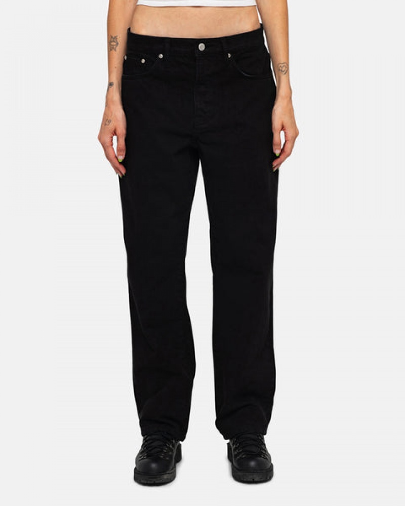 Stussy Klassieke Jean Overdyed Broek Dames Zwart Belgium | XBT-7633