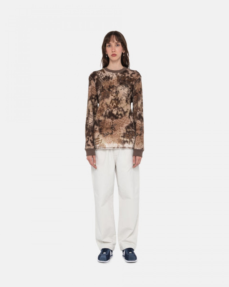 Stussy Kryptek Camo LS Thermal Topjes Dames Bruin Belgium | WKI-8118