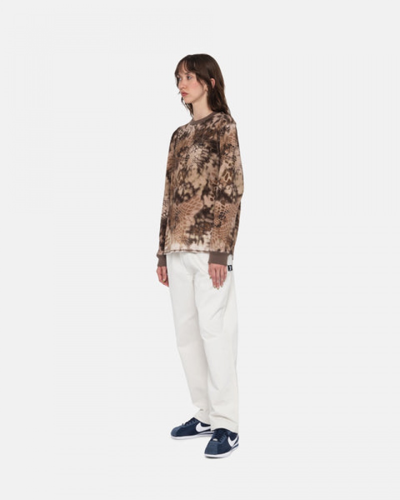 Stussy Kryptek Camo LS Thermal Topjes Dames Bruin Belgium | WKI-8118