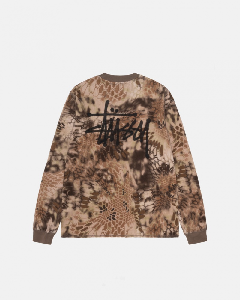 Stussy Kryptek Camo LS Thermal Topjes Dames Bruin Belgium | WKI-8118