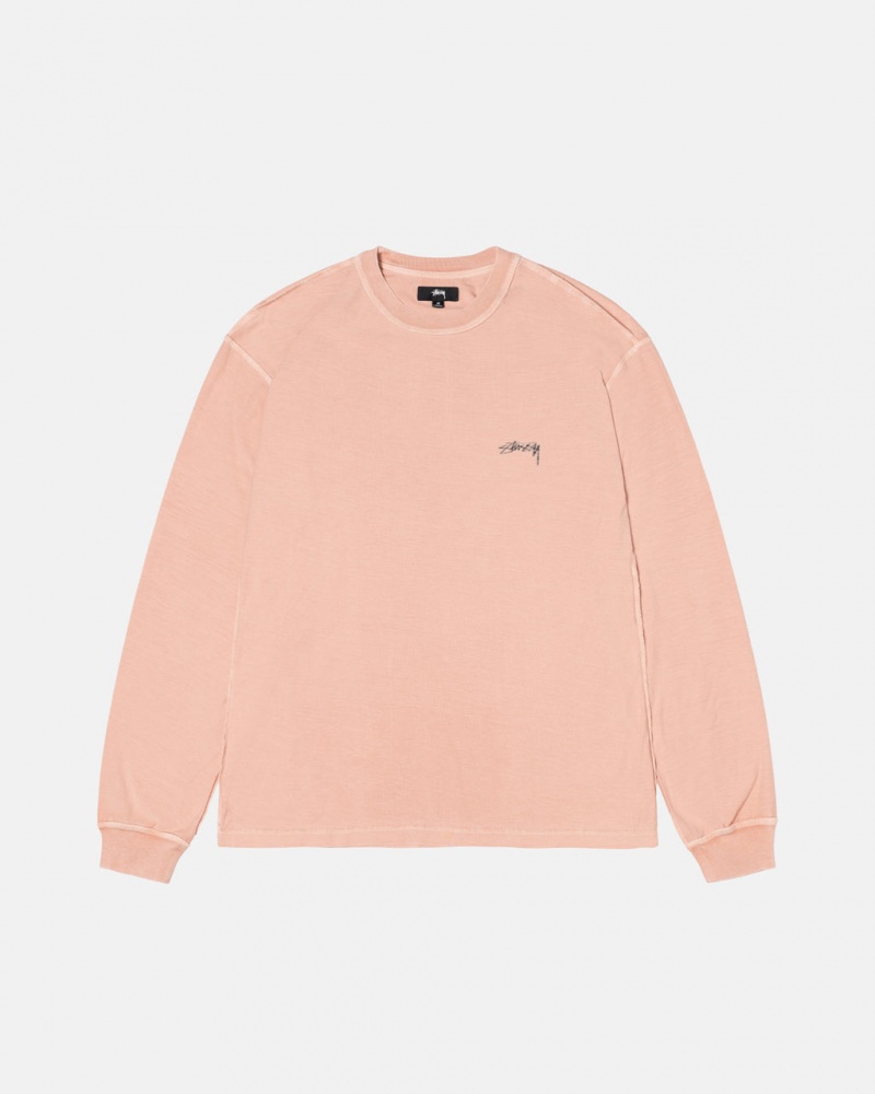 Stussy Lazy Ls Tee Topjes Heren Lichtroze Belgium | HIV-6738