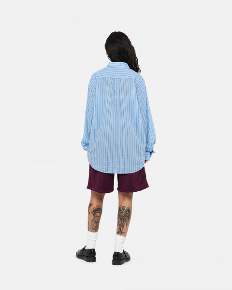 Stussy Light Weight Klassieke Shirt Overhemd Heren Blauw Belgium | FWG-4063