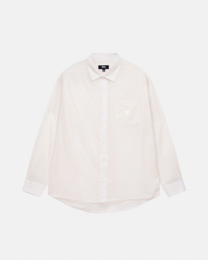 Stussy Light Weight Klassieke Shirt Overhemd Dames Wit Belgium | FTD-1859