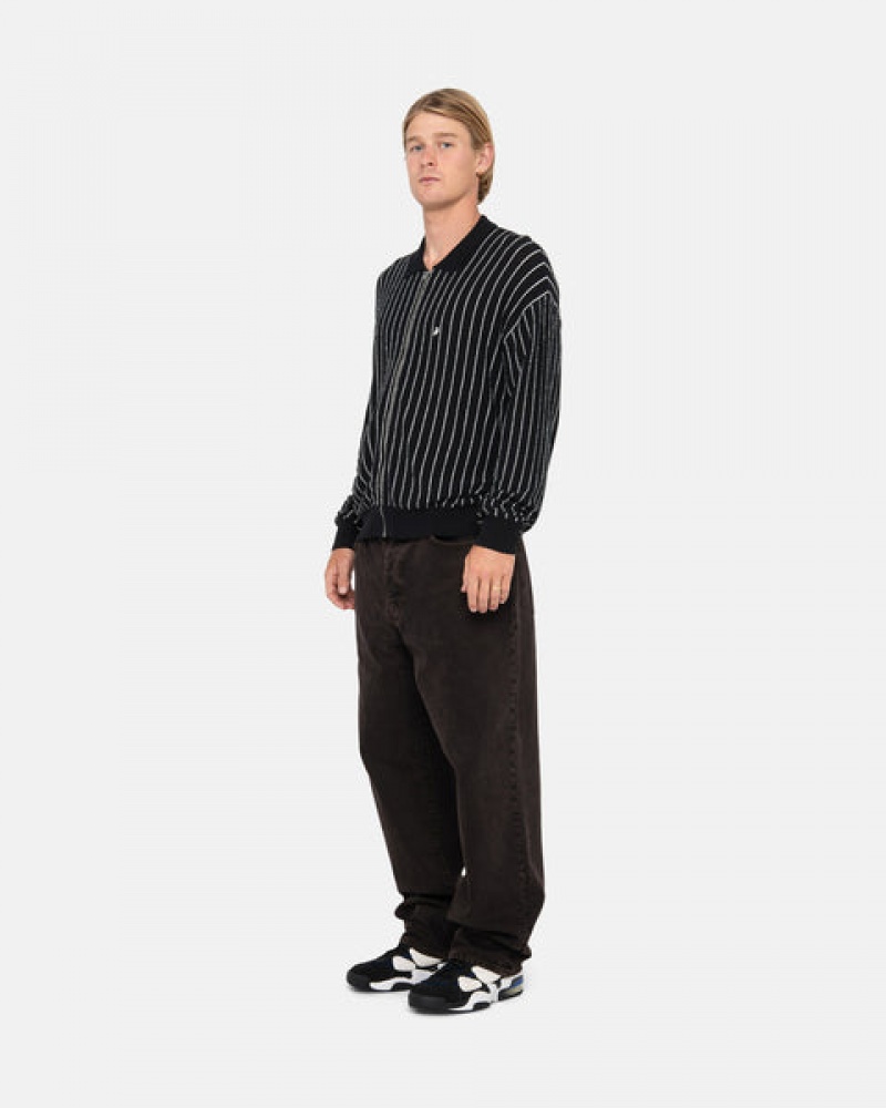 Stussy Light Weight Ls Zip Polo Overhemd Heren Zwart Belgium | GQT-2425