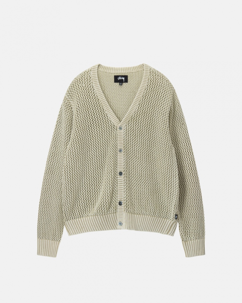 Stussy Loose Gauge Cardigan Trui Dames Beige Belgium | GVQ-9028