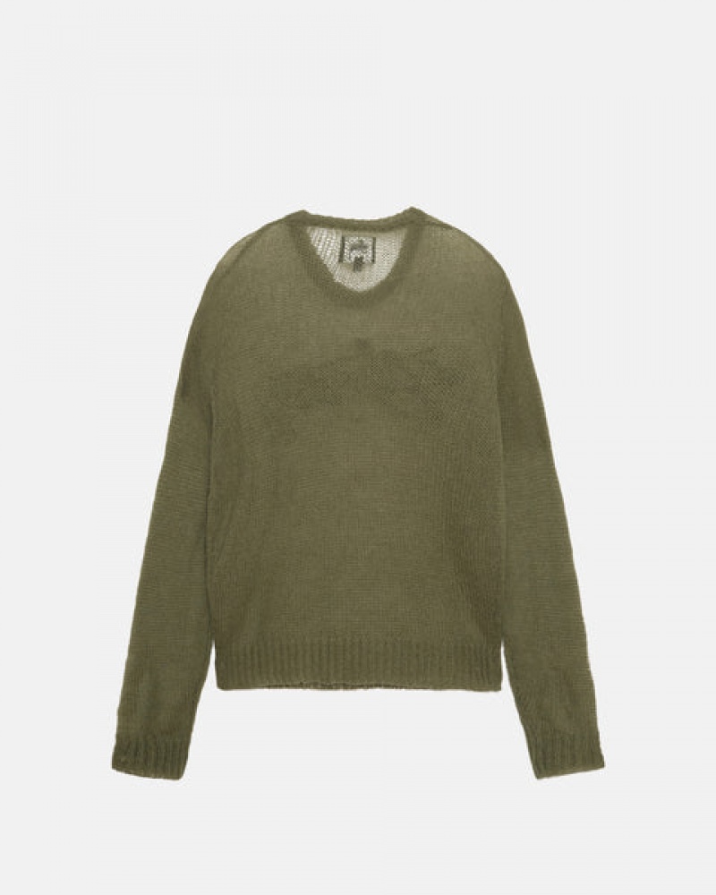 Stussy Loose Knit Trui Trui Dames Olijfgroen Belgium | NDO-4489