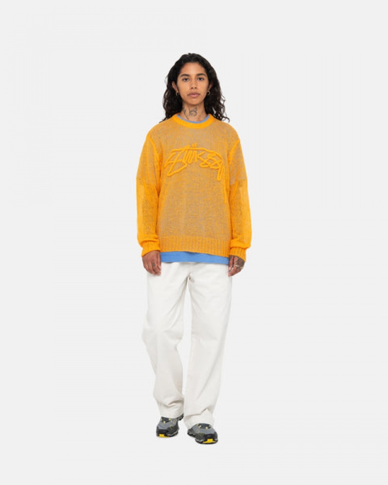 Stussy Loose Knit Trui Trui Dames Oranje Belgium | KDJ-1458