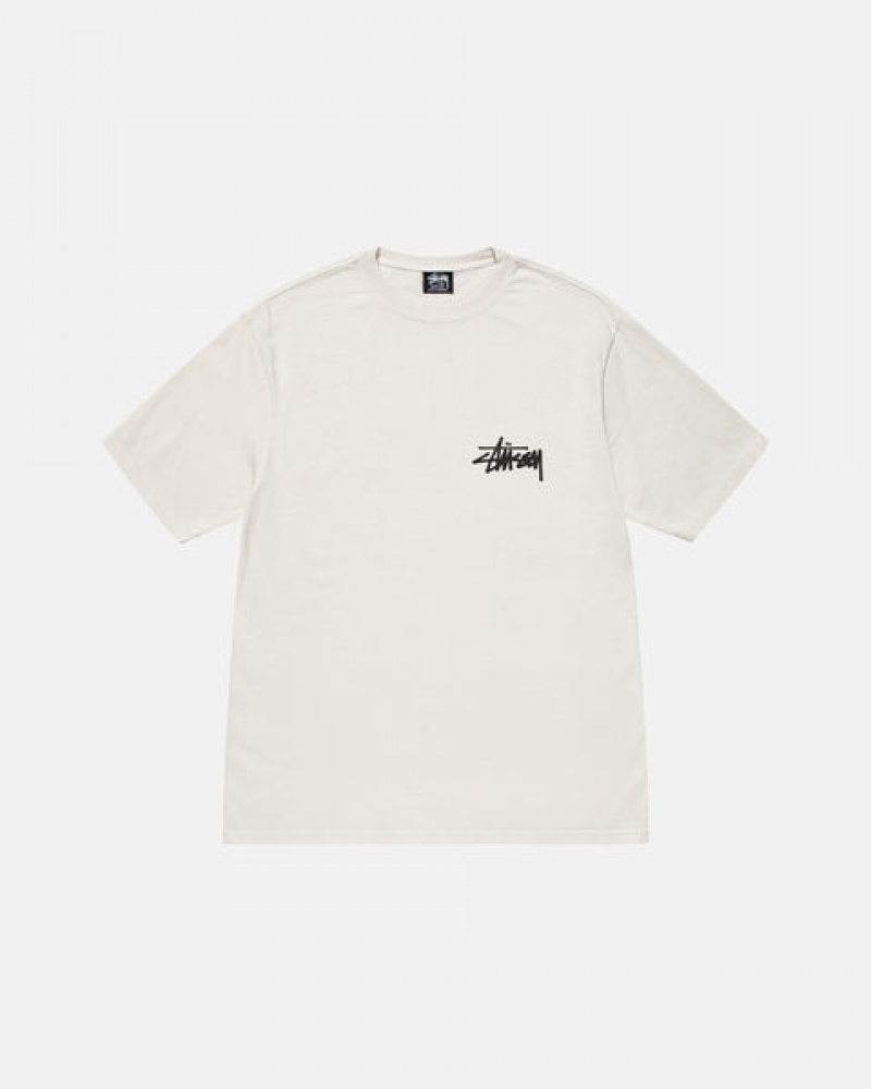 Stussy Old Phone Tee Pigment Dyed T-shirts Dames Beige Belgium | VVT-6539