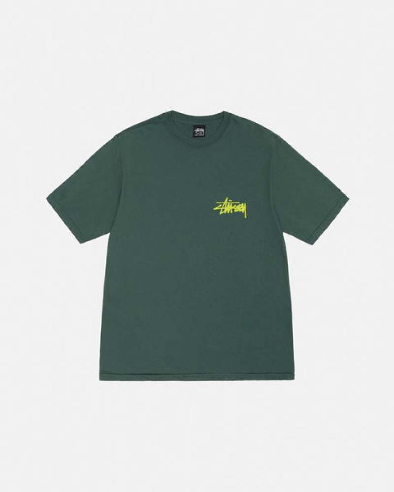 Stussy Old Phone Tee Pigment Dyed T-shirts Dames Groen Belgium | UGP-6020