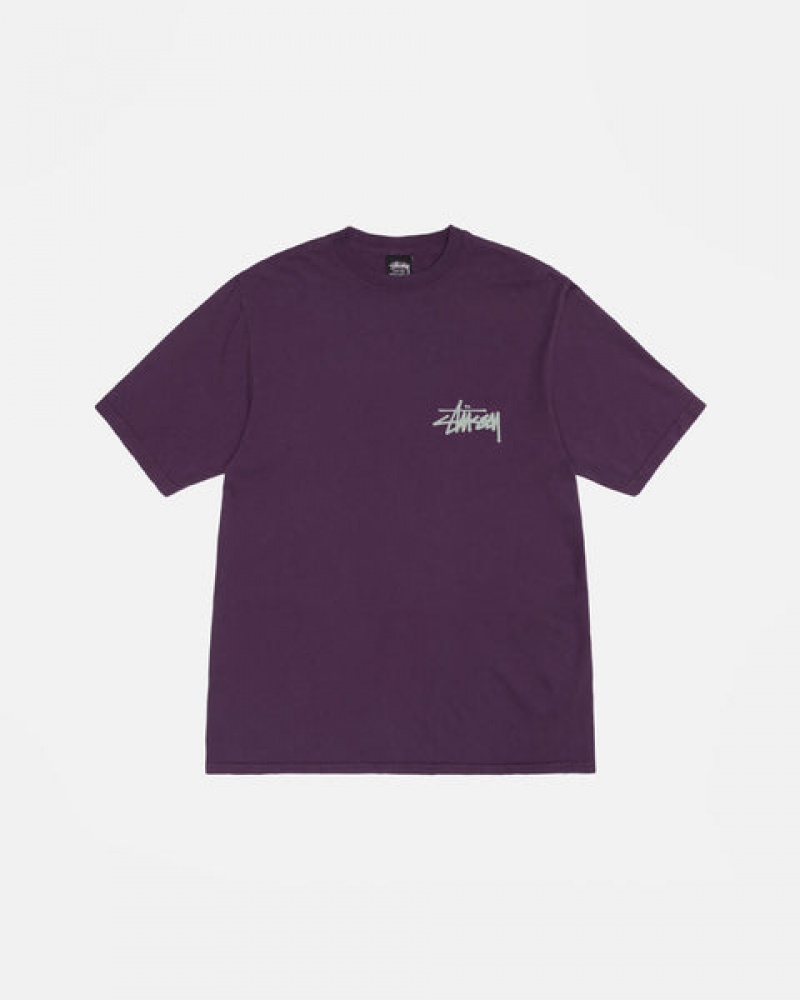 Stussy Old Phone Tee Pigment Dyed T-shirts Dames Paars Belgium | CZU-2441