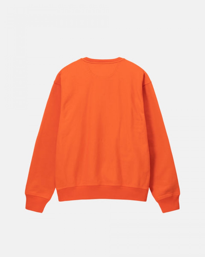 Stussy Overdyed Stock Logo Crew Sweatshirts Heren Oranje Belgium | POC-0956