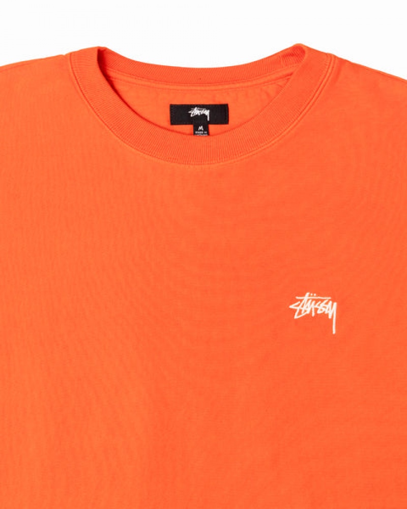 Stussy Overdyed Stock Logo Crew Sweatshirts Heren Oranje Belgium | POC-0956