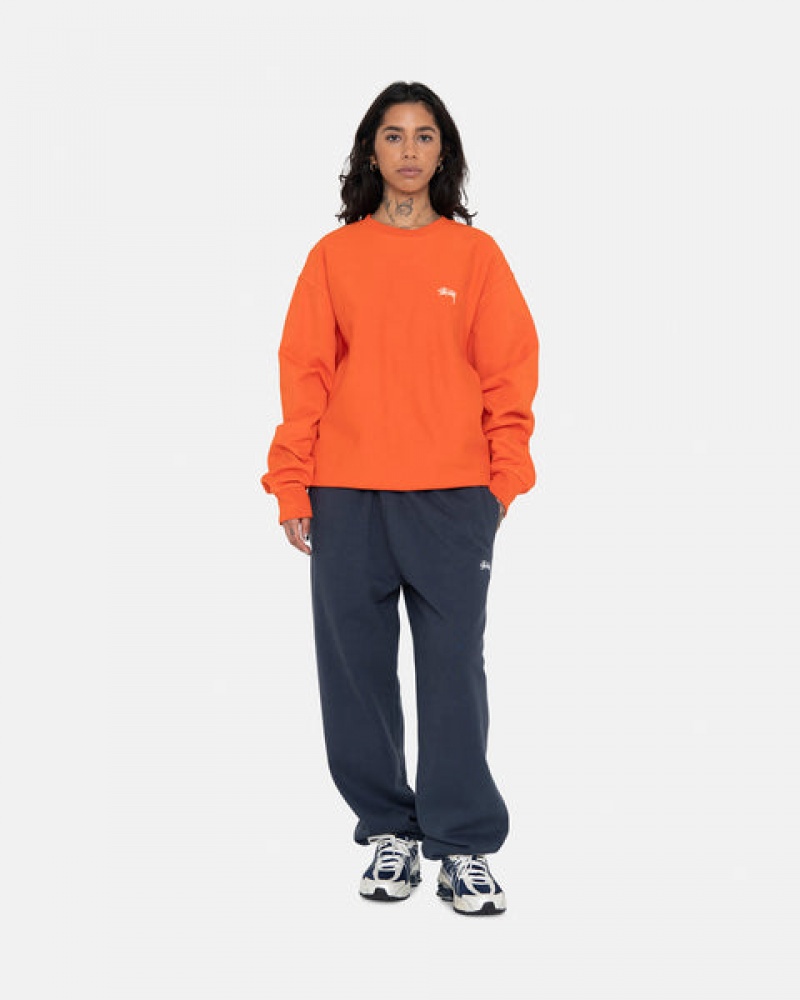 Stussy Overdyed Stock Logo Crew Sweatshirts Heren Oranje Belgium | POC-0956