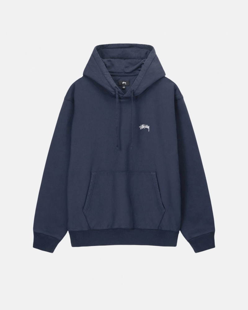 Stussy Overdyed Stock Logo Hoodie Hoodie Dames Donkerblauw Belgium | UPW-6839