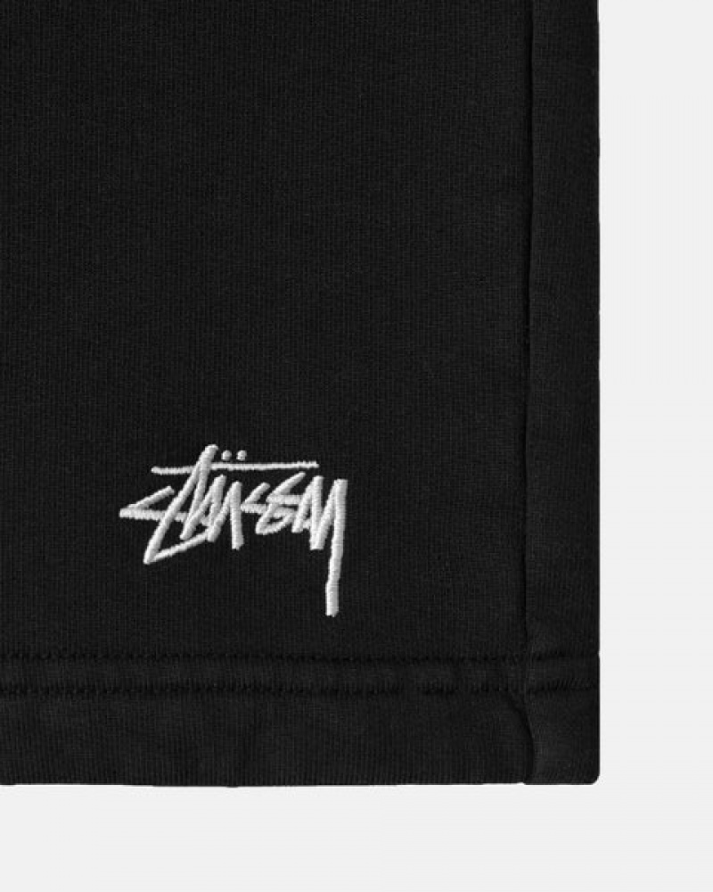 Stussy Overdyed Stock Logo Sweat Kort Korte Broek Heren Zwart Belgium | HGT-6275