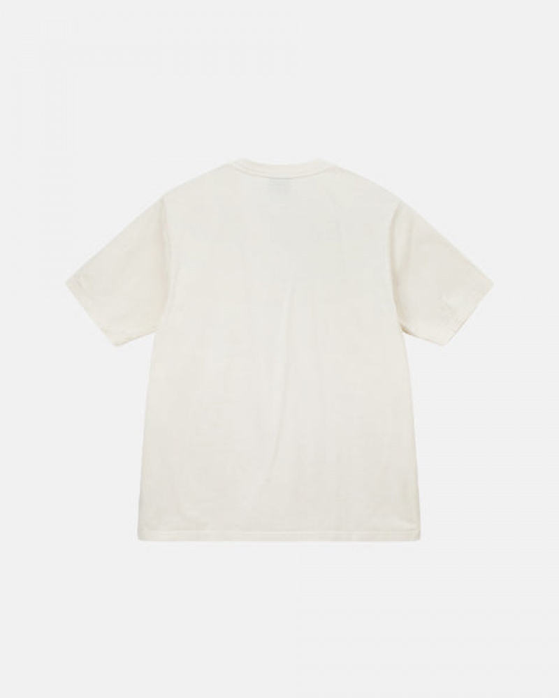 Stussy Pigment Dyed Crew T-shirts Dames Beige Belgium | TNH-8906