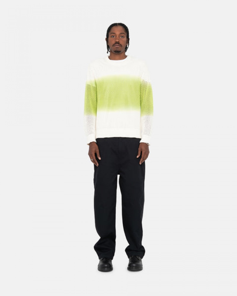 Stussy Pigment Dyed Loose Gauge Knit Trui Trui Heren Donkergroen Belgium | UOB-9457