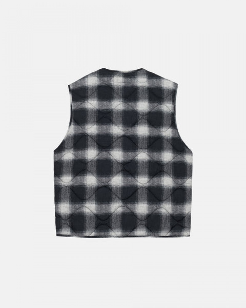 Stussy Plaid Nylon Liner Vest Vest Dames Zwart Belgium | KGM-0708