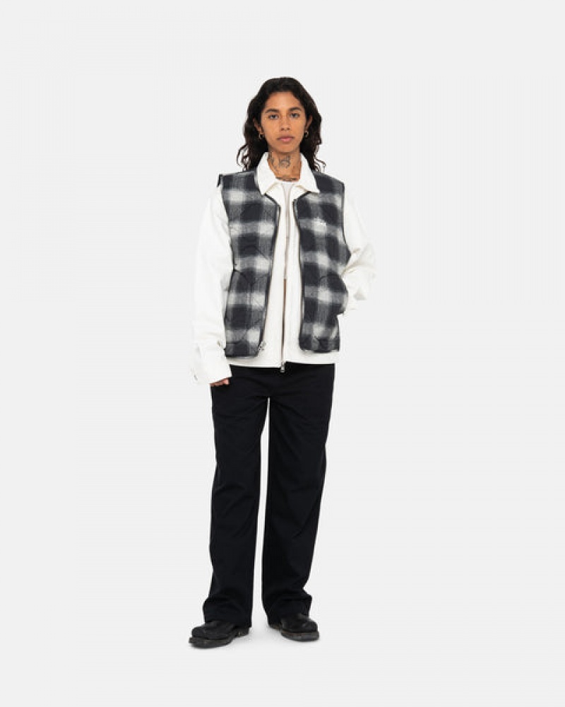 Stussy Plaid Nylon Liner Vest Vest Dames Zwart Belgium | KGM-0708