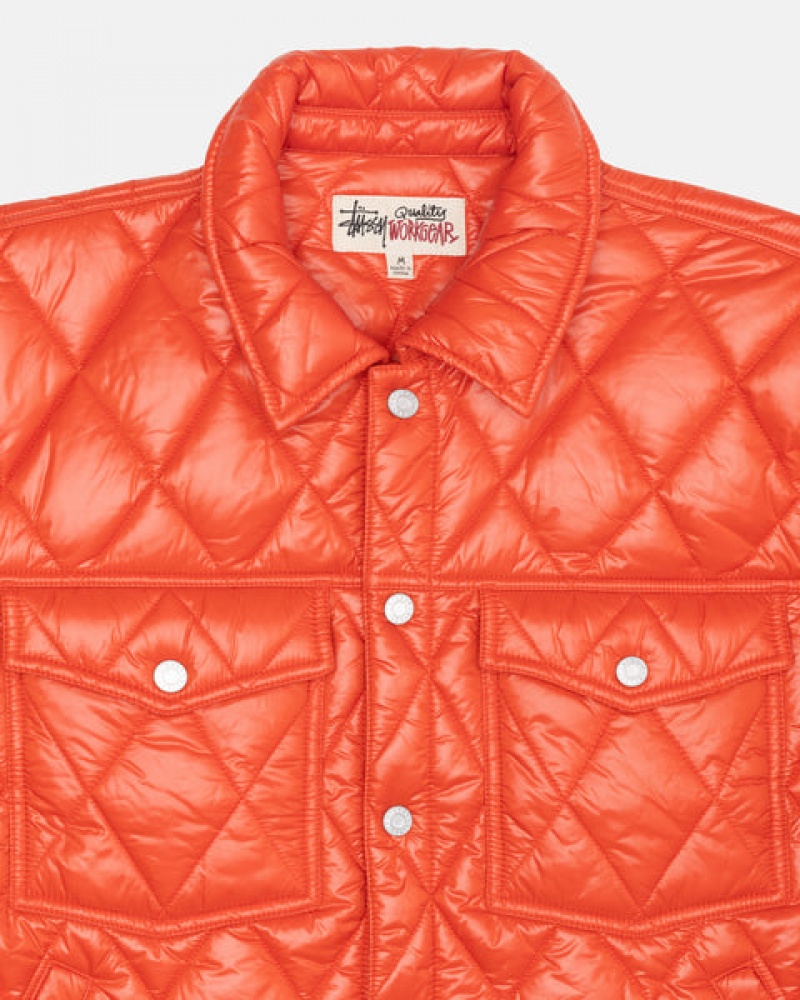 Stussy Ranch Jacket Gewatteerd Nylon Jassen Dames Rood Belgium | FJL-5881