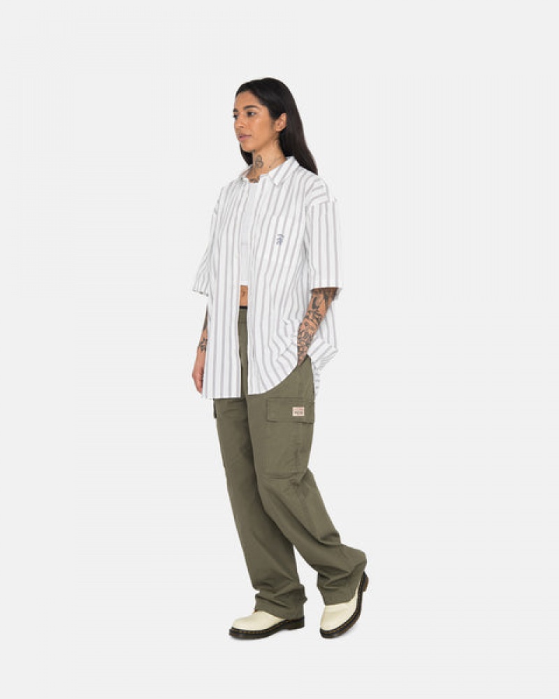 Stussy Ripstop Cargo Beach Pant Broek Dames Olijfgroen Belgium | GCL-1060