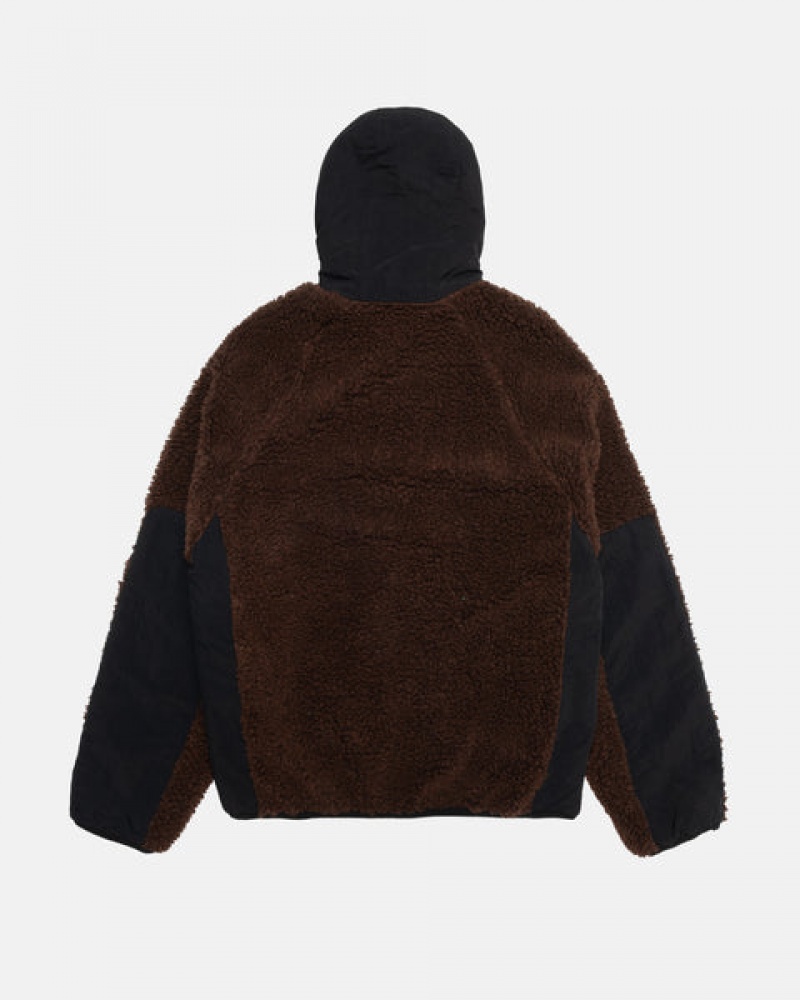 Stussy Sherpa Paneled Met Capuchon Jacket Jassen Dames Bruin Belgium | VIZ-3543