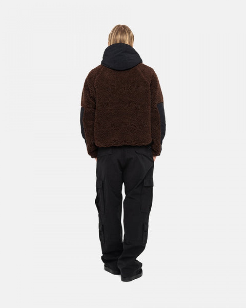 Stussy Sherpa Paneled Met Capuchon Jacket Jassen Dames Bruin Belgium | VIZ-3543