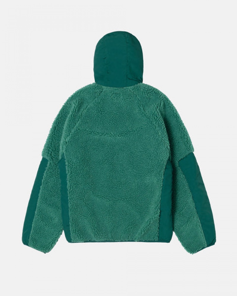 Stussy Sherpa Paneled Met Capuchon Jacket Jassen Dames Turquoise Belgium | CUI-3267