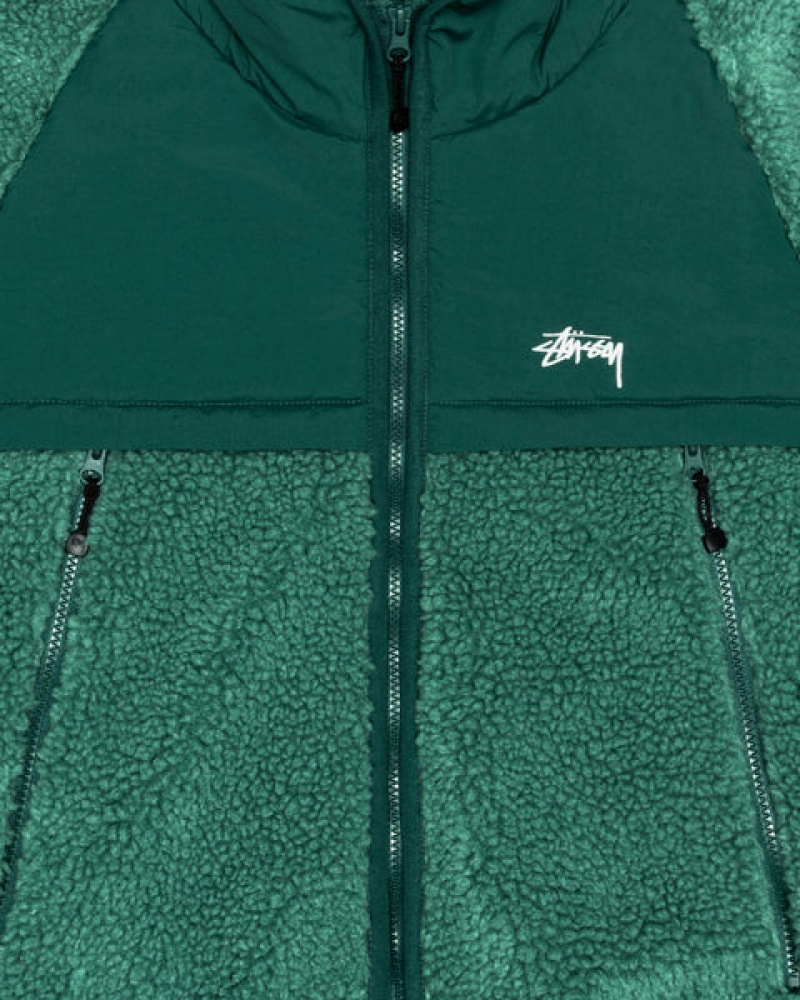 Stussy Sherpa Paneled Met Capuchon Jacket Jassen Dames Turquoise Belgium | CUI-3267