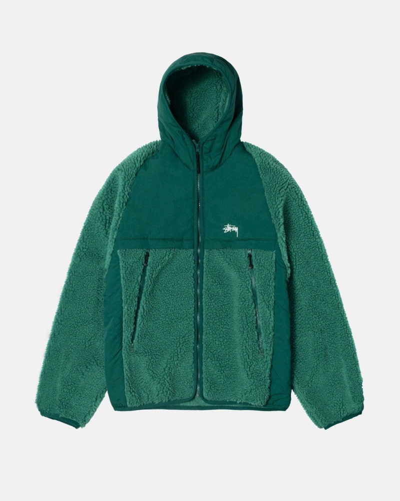 Stussy Sherpa Paneled Met Capuchon Jacket Jassen Dames Turquoise Belgium | CUI-3267