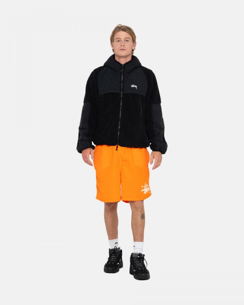 Stussy Sherpa Paneled Met Capuchon Jacket Jassen Heren Zwart Belgium | QDV-7388