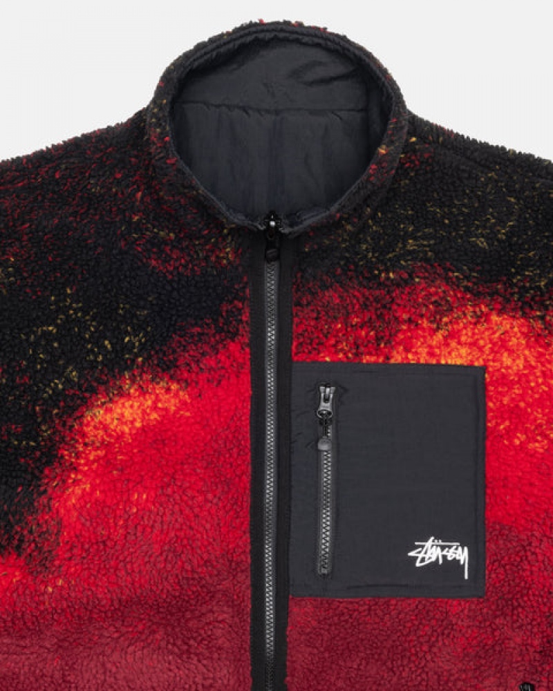 Stussy Sherpa Reversible Jacket Jassen Dames Zwart Rood Belgium | KNM-5710