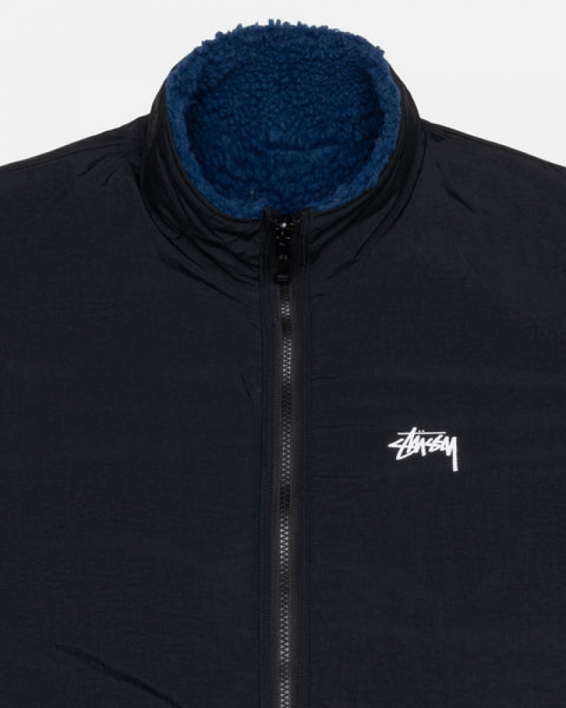 Stussy Sherpa Reversible Jacket Jassen Dames Blauw Belgium | SJO-0598