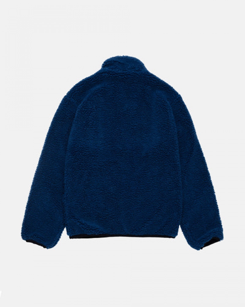 Stussy Sherpa Reversible Jacket Jassen Dames Blauw Belgium | SJO-0598