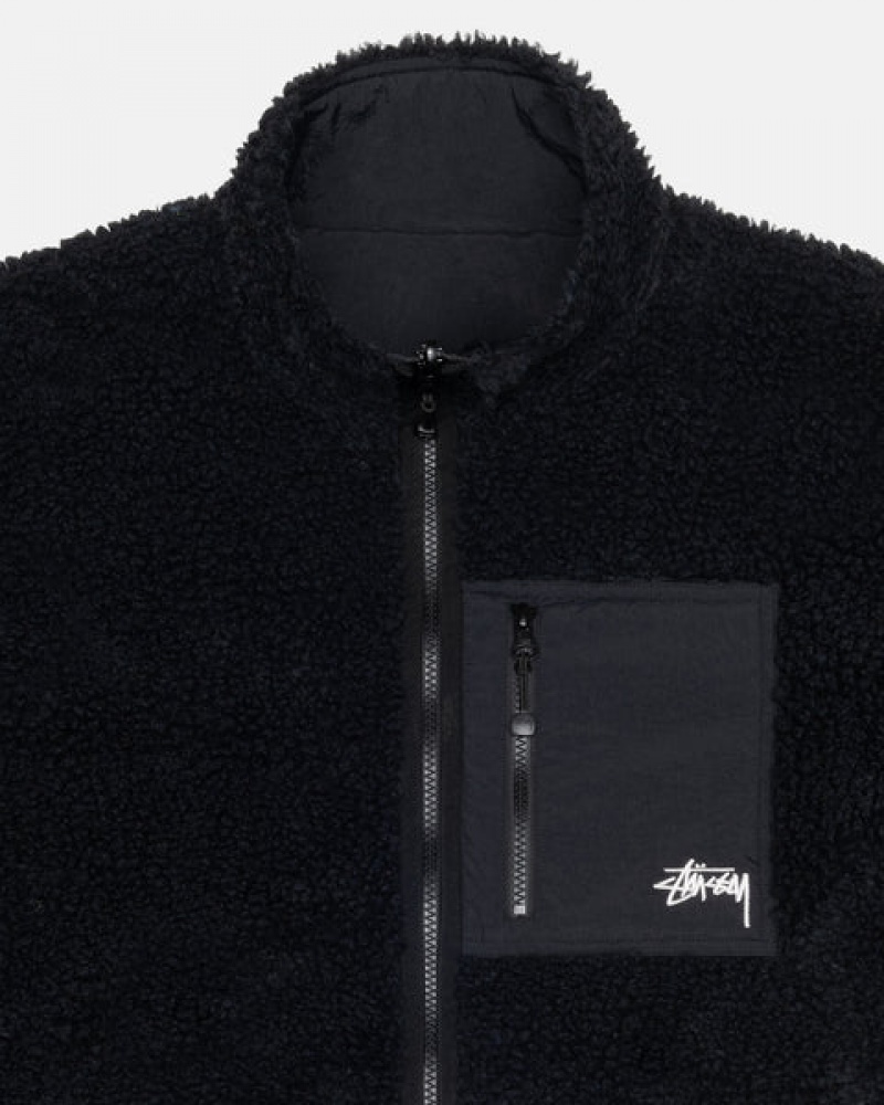 Stussy Sherpa Reversible Jacket Jassen Heren Zwart Belgium | GUL-1378