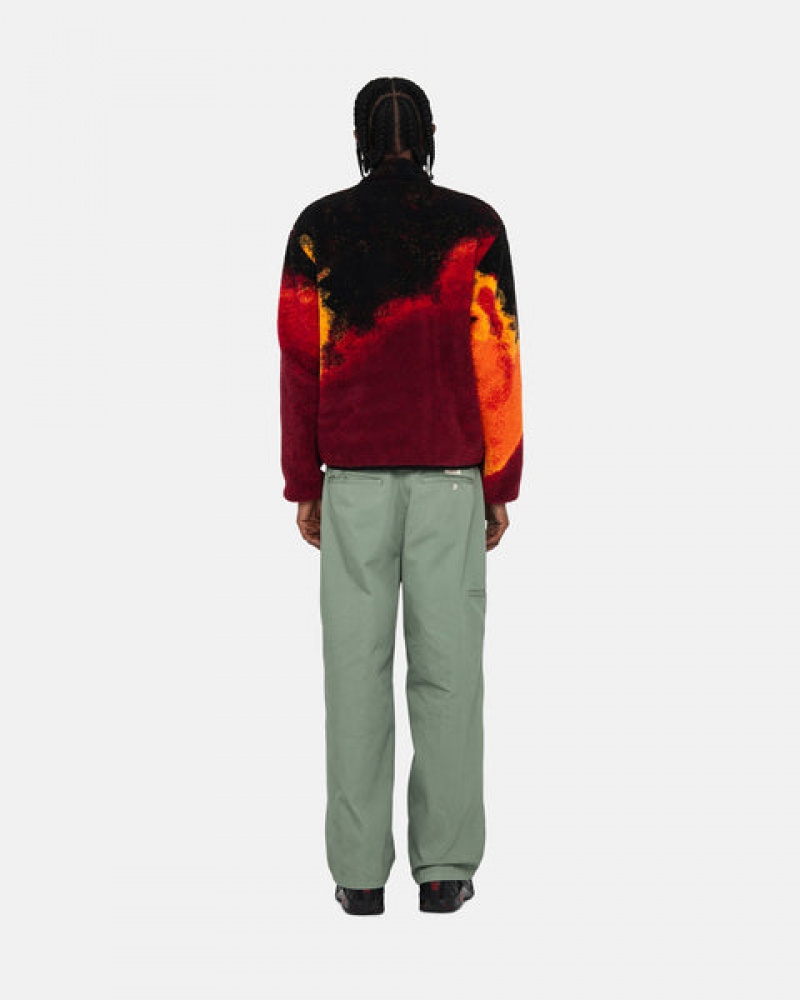 Stussy Sherpa Reversible Jacket Jassen Heren Zwart Rood Belgium | WRV-6984