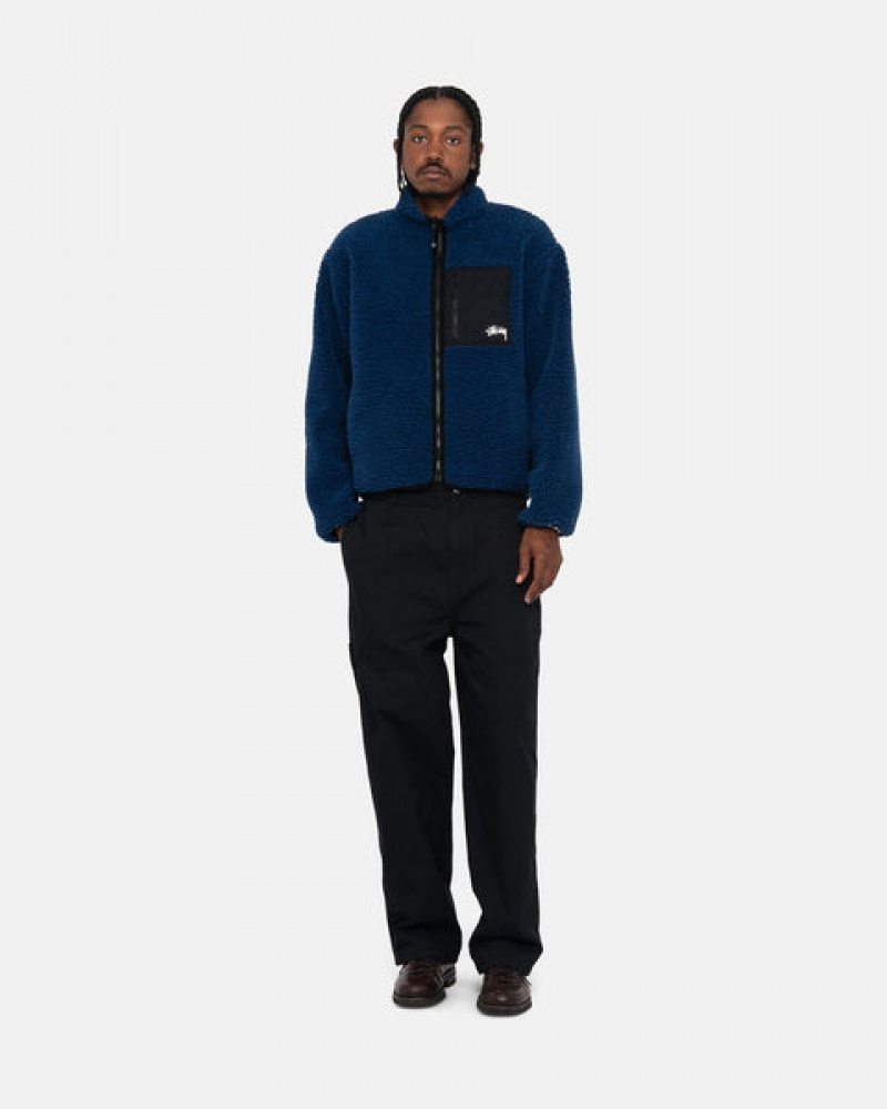 Stussy Sherpa Reversible Jacket Jassen Heren Blauw Belgium | NTX-4775