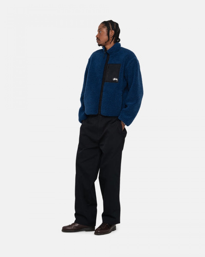 Stussy Sherpa Reversible Jacket Jassen Heren Blauw Belgium | NTX-4775