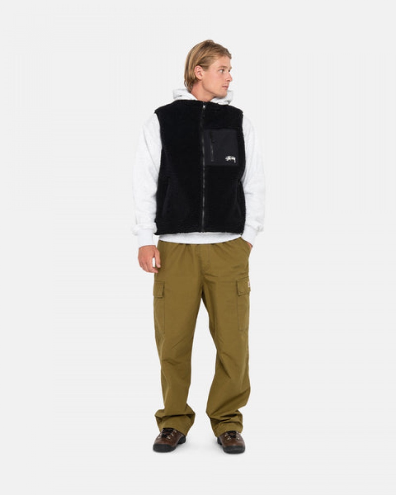 Stussy Sherpa Reversible Vest Vest Dames Zwart Belgium | VIX-6505