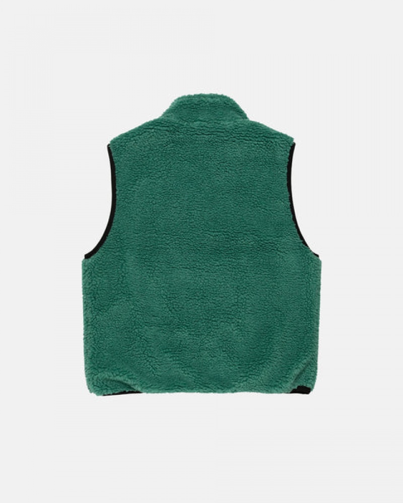 Stussy Sherpa Reversible Vest Vest Dames Turquoise Belgium | CNP-4171