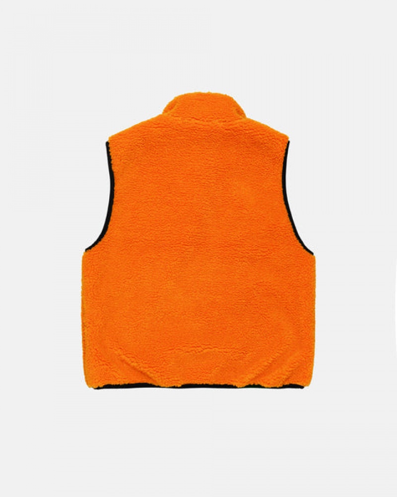 Stussy Sherpa Reversible Vest Vest Dames Geel Belgium | EOX-6663