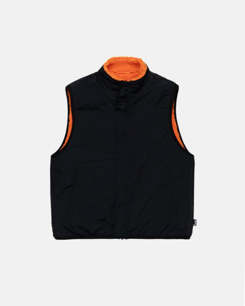 Stussy Sherpa Reversible Vest Vest Dames Geel Belgium | EOX-6663