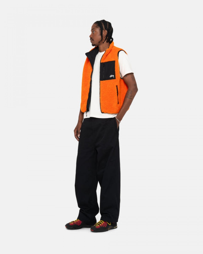 Stussy Sherpa Reversible Vest Vest Heren Geel Belgium | NAD-8384