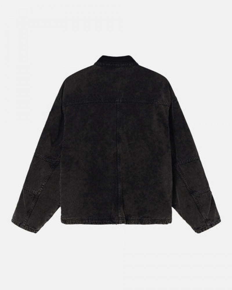 Stussy Shop Jacket Washed Canvas Jassen Dames Zwart Belgium | YYA-1497